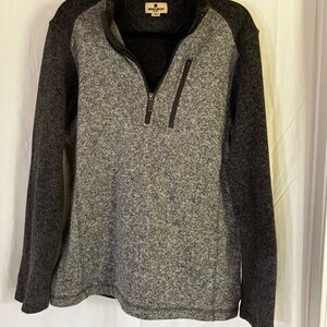 Woolrich Charcoal and Light Gray Half-Zip Pullover